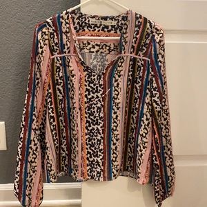 Multicolored leopard print blouse